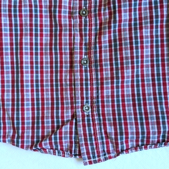 kenneth cole reaction red plaid button down dress shirt 2T toddler boys - Picture 3 of 5